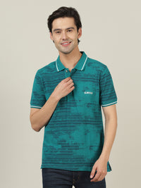 Printed Polo T-Shirt Casual Blue
