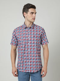 Red Checked Half Sleeve Shirt