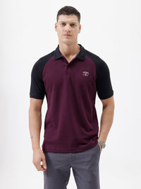 Heritage Raglan Crest Polo T-Shirt In Wine