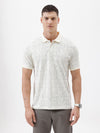 Etched Glyph Printed Polo T-Shirt In Cream