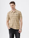 Monarch Check All-Over Print Polo T-Shirt In Taupe
