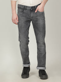 Light Grey Solid Mid Rise Slim Fit Jean