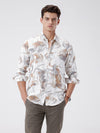 Abstract Print Linen Shirt