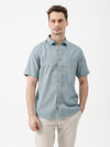Men's Aqua Green Shirts - Comfort Fit Solid