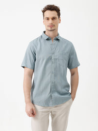 Men's Aqua Green Shirts - Comfort Fit Solid