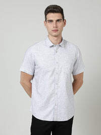 Grey Solid Half Sleeve Shirt