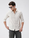 Men's Crepe-Textured Striped Shirt In Lightweight Fabric For Breathable Casual Wear