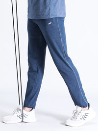 Solid Denim Melange Slim Fit Track Pant