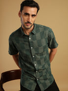 Tonal Blocked Checks Shirt