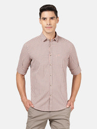 Pink Checked Full Sleeve Casual Shirt