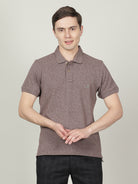 Crocodile Casual Slim Fit Solid Polo Neck Half Sleeve Maroon Tshirt