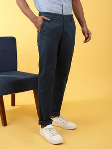 Classic Stretch Navy Chino With Peached Fabric