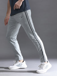 Solid Slim Fit Grey Melange Track Pant