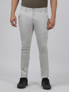 Casual Slim Fit Printed Beige Trousers for Men