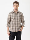 Crinkled Texture Check Shirt