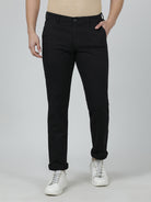 Crocodile Men's Slim Fit Black Casual Trouser