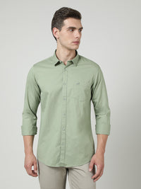 Green Solid Full Sleeve 100% Cotton Shirt