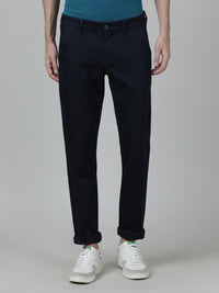 Solid Casual Slim Fit Trouser Navy