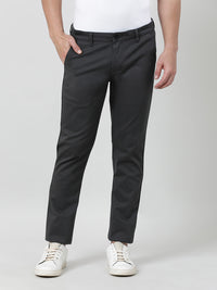 Balck Solid Slim Fit Trouser