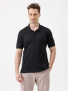 Geo Craft Jaquard Polo T-Shirt In Black