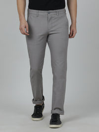 Grey Solid Casual Slim Fit Trouser
