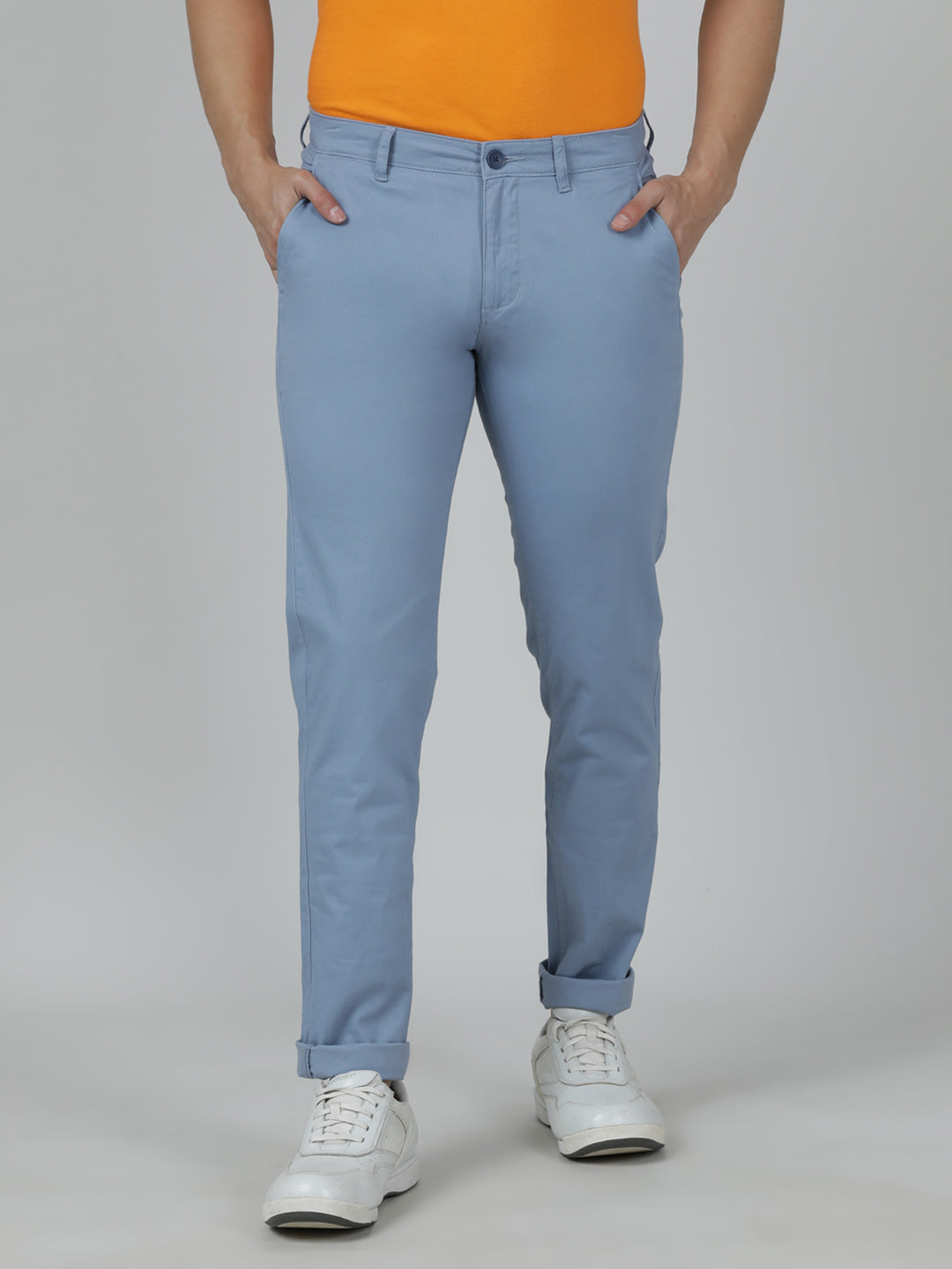 Crocodile Trim Fit Light Blue Trouser for Men