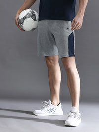 Solid Grey Melange Slim Fit Track Shorts