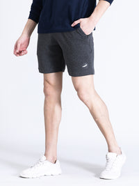 Solid Comfort Fit Track Shorts Grey