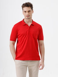 Geo Craft Jaquard Polo T-Shirt In Red