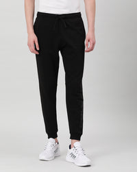 Black Comfort Fit Solid Joggers