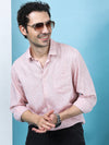 Man wearing a crocodile casuals full sleeve shirts orange on a light gray background