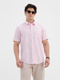 Pink Solid Cotton Shirt
