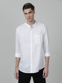 Off White Solid Full Sleeve Shirt