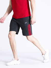 Solid Charcoal Grey Slim Fit Track Shorts