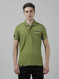Casual Printed Polo T-Shirt Green