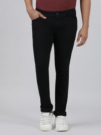 Solid Mid Rise Slim Fit Black Jean