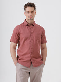 Linen Blend Shirt Red