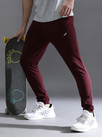 Wine Red Comfort Fit Solid Joggers
