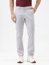 Men's Slim Fit Solid Trousers Grey