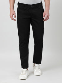 Black Casual Solid Slim Fit Trouser