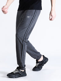 Solid Charcoal Grey Classic Fit Joggers