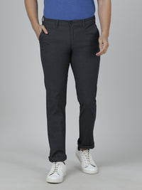 Casual Black Solid Slim Fit Trouser