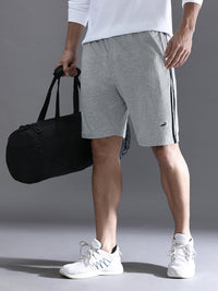 Solid Grey Comfort Fit Track Shorts