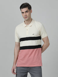 Pink Striped Polo T-Shirt