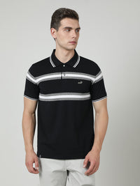 Black Striped Polo T-Shirt