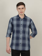 Crocodile Men Indigo Cotton Shirt