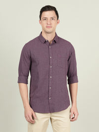 Purple Solid Full Sleeve 100% Cotton Shirt
