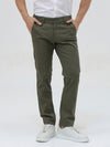 Men Slim Fit Casual Green Trouser