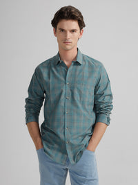 Subtle Checks Green Shirt