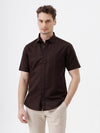 Men's Linen Blend Shirt In Brown